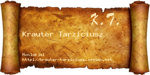 Krauter Tarziciusz névjegykártya